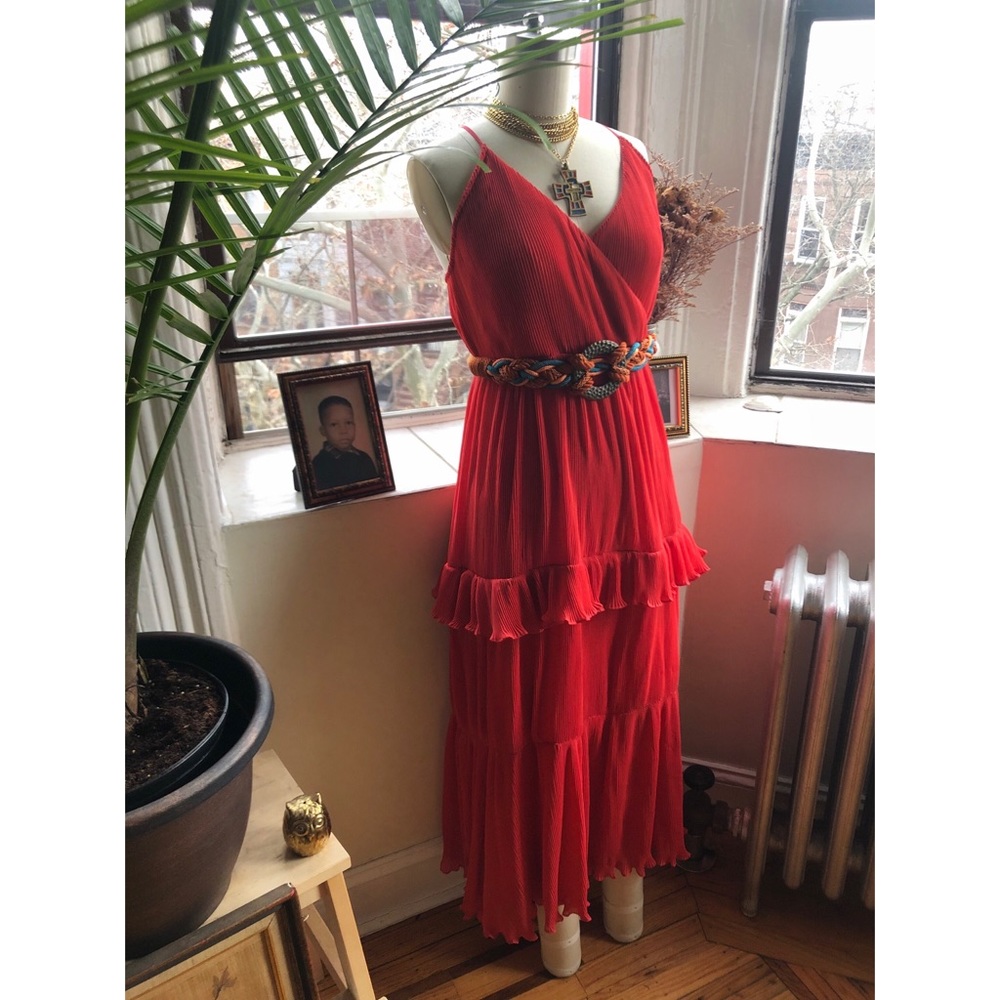 ⭐️NWOT & Other Stories-Frill Dress-Red-Midi - Picture 3 of 8